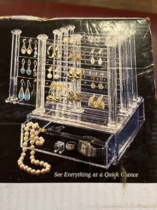 Nur für Ihre Ohren, Ohrring Organizer. Fasst 60 Paar. Transparent, NEU Made In USA - Bild 1 von 5