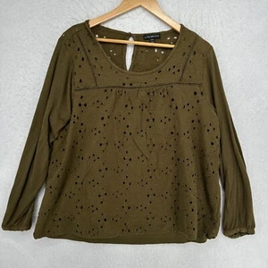 Lane Bryant Top Womens 22/24 Woven Embroidered Floral Layer Boho Hippie Tunic - Picture 1 of 10