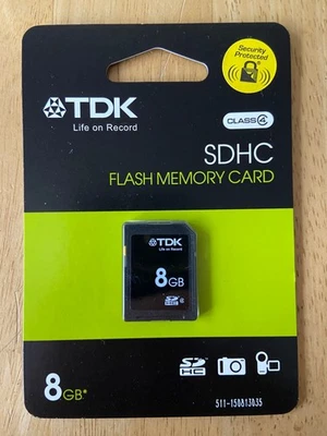 TDK Class4 8GB SDHC Flash Memory Card New & Sealed 818G - Image 1 of 4