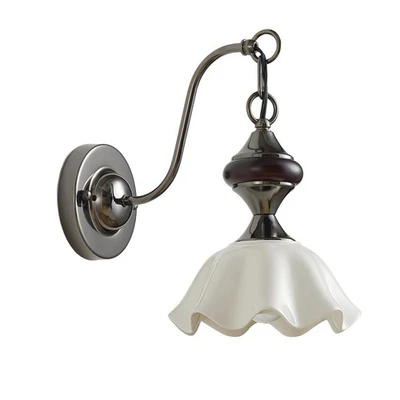 Apliques de pared con cable, lámpara de pared de pantalla de cerámica moderna, paredes negras... Foto 1 de 4