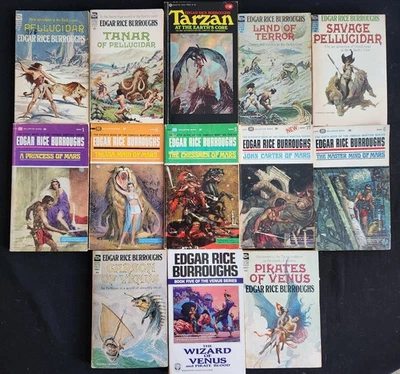 Edgar Rice Burroughs~Lot 13 VTG PB~5 Pellucidar~5 John Carter of Mars~3 Venus Foto 1 de 2
