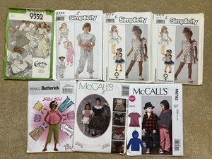 Sewing Patterns Girls Clothing Childrens Sizes 2-12 Mixed Lot of 7 - Picture 1 of 13