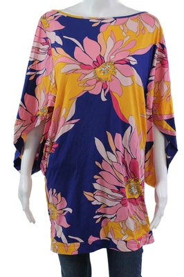 Trina Turk Womens Floral Print Round Neck Blouse Multicolor Size L - Image 1 of 4