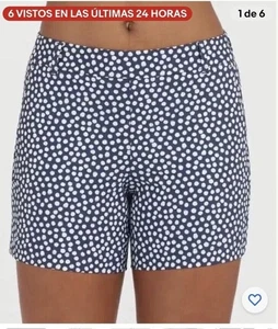 SPANX Sunshine Shorts 6" marineblau lackiert Punkte Damengröße XL - Bild 1 von 14