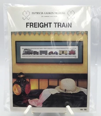 Freight Train Counted Cross Stitch Kit Vintage 1996 Patricia Gaskin Designs #28 - Image 1 of 3