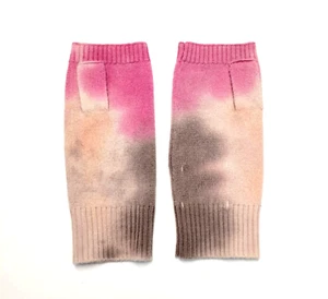 $78 NWOT Tie Dye CRUSH Open Fingerless Mittens Gloves Women's ONE SIZE Cashmere - Picture 1 of 3