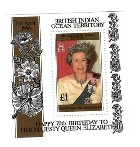 Britisches Territorium im Indischen Ozean 1996 £1 Queens 70. Geburtstag postfrisch Kleinbogen - Bild 1 von 1