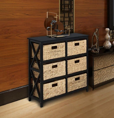 eHemco 3 Tier X-side End Table/Cabinet Storage with 6 Baskets (Collectible) - Image 1 of 3