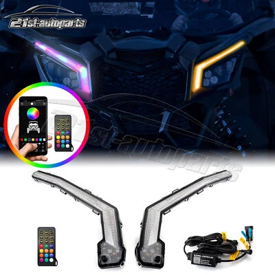 LED Front Signature RGB Turn Signal Light for Can Am Maverick X3 MAX 2017-2025 - Image 1 of 4