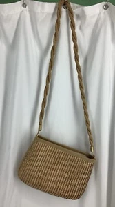 Borsa a mano a tracolla in paglia intrecciata tasca interna con cerniera IDR250115/HB - Foto 1 di 8