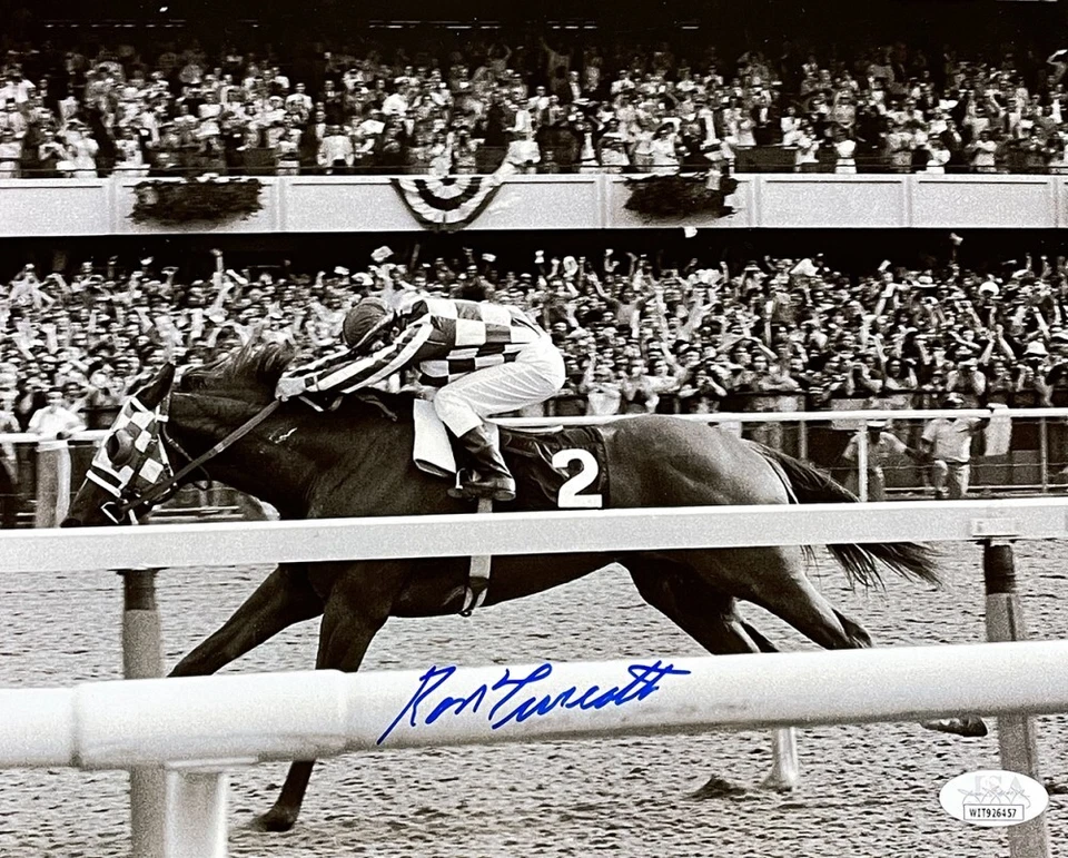 Foto autografiada por Ron Turcotte Secretariado 8x10 triple corona (testigo certificado de autenticidad JSA) Foto 1 de 1