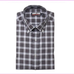 Kirkland Signature Men's Long Sleeve Plaid Shirt ,Brown/Gray , Size L - Picture 1 of 3