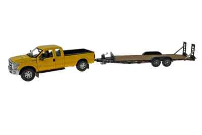 Sword 1150-YK Ford F250 Super w/Utility Trailer - Yellow/Black 1/50 Die-cast MIB - Image 1 of 2