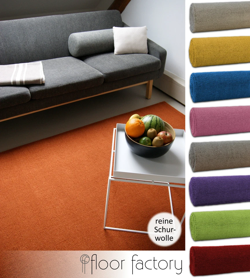 Moderner Designer Wollteppich Loft reine Wolle in leuchtenden modernen Farben - Bild 1 von 1
