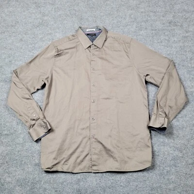 Camisa Ted Baker Para Hombres 6 Gris Marrón Abotonada Manga Larga Campamento Informal Adulto A2 Foto 1 de 4