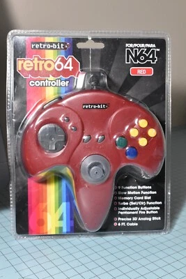 Retro-Bit N64 Tribute Retro 64 Wired Controller RED MODEL - Image 1 of 4