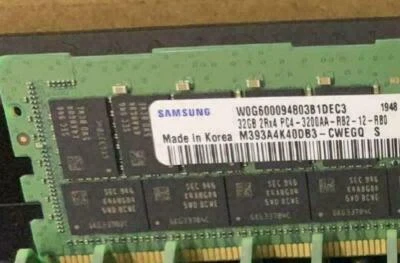 Samsung 32GB DDR4 3200 REG ECC 2Rx4 PC4-3200AA-RB2-12-RB0 M393A4K40DB3-CWEGQ - Image 1 of 4