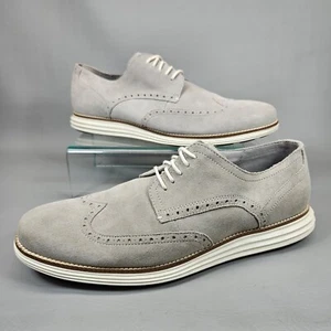 Cole Haan Oxford Wingtip Shoes Gray Suede OrignalGrand Mens Size 13 Medium Width - Picture 1 of 14