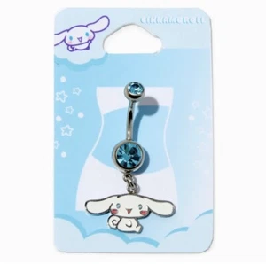 Cinnamoroll Stainless Steel Blue Crystal Charm 14G Belly Bar New - Picture 1 of 2