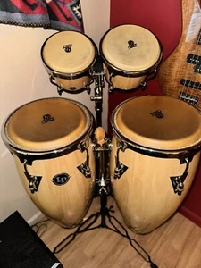 LP Natural Aspire Conga Set with Bongos and Stand - Picture 1 of 3