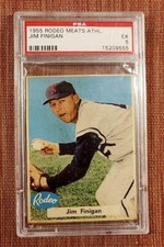 1955 A's Rodeo Meats #14 Jim Finigan Kansas City Athletics Baseball Card PSA 5