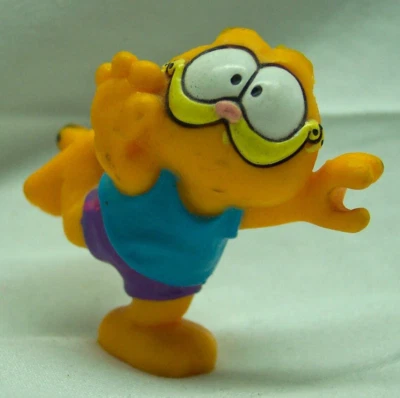 VINTAGE 1981 GARFIELD Cat Running Jogger Plastic PVC Toy Figure 1980's - Image 1 of 3