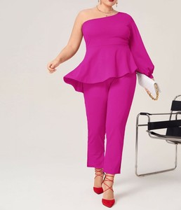 pink plus size suits