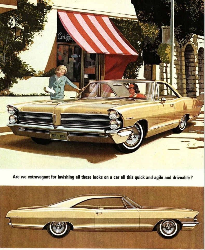 1965 PONTIAC WIDE-TRACK V8 COUPE VINTAGE ADVERTISEMENT Z1229 - Image 1 of 3