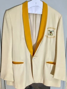 Masonic Lodge Syrian Director’s Jacket Ivory with Gold Trim Manufactured In Ohio - Picture 1 of 9