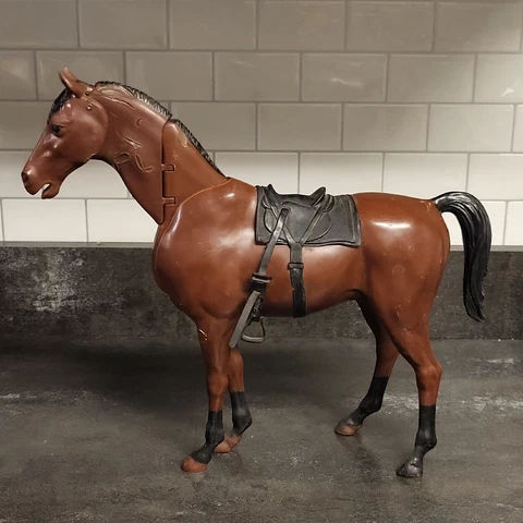 Thunderbolt Nodding Bay Horse Johnny West 1973 Marx Action Figure Brown Movable Cover