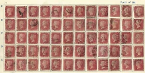 GREAT BRITAIN QUEEN VICTORIA STAMP 33 PLATE 141 - FULLY RECONSTRUCTED SHEET 240 - Picture 1 of 4