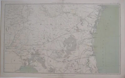Original Civil War Topo Map FLORIDA GEORGIA Jacksonville Tallahassee Savannah - Image 1 of 4