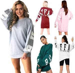 Sudadera larga para dama Buffalo New York con estampado de eslogan de gran tamaño - Imagen 1 de 56