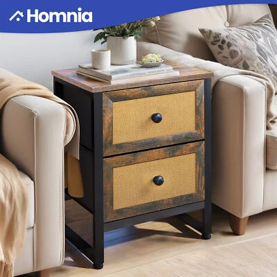 Mesita de noche con 2 cajones tocador extremo lateral organizador de almacenamiento dormitorio Foto 1 de 4