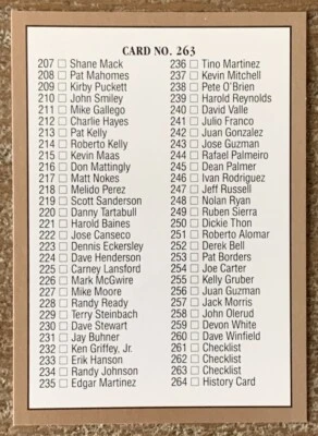 1992 Leaf Studio Billy Williams Chicago Cubs Checklist #263 - Image 1 of 2