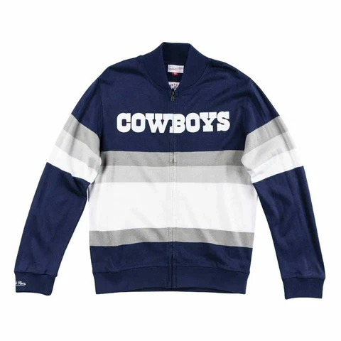 Mens Mitchell & Ness NFL Front Stripe Full Zip Sweater Dallas Cowboys Cover