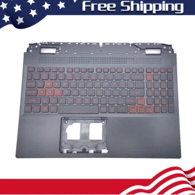 PCACCESSORY New For Acer Nitro 5 AN515-58 46 Palmrest Backlit Keyboard Red Keys 6B.QFJN2.001