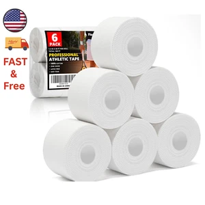 Professional 5 Pack White Athletic Sports Tape - 1.5 Inch × 30 Feet per Roll - Picture 1 of 5