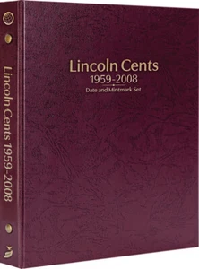 Lincoln Cents: 1959-2008 Set Data/Marchio di zecca - Album monete Whitman Prestige™ - Foto 1 di 10