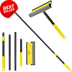 2-In-1 Window Cleaner Squeegee Sponge Kit with Extension Pole for Glass - Picture 1 of 12