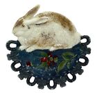 Vintage Milchglas Hase Kaninchen Teller Kleeblatt Hufeisen handbemalt