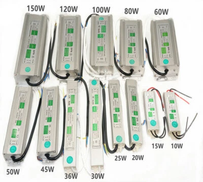 IP67 LED Driver AC 110-240V TO DC 12V/24V 10W 150W Power Supply for LED Light - Image 1 of 4