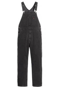 Levi's Men Faded Black Relaxed Straight Fit Carpenter Side Pockets Jean Overalls - Picture 1 of 23