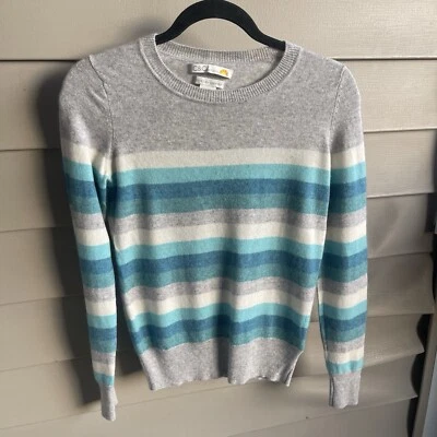 C & C California Pullover Cashmere Sweater XS Blue Stripe Colorful Y2K - Image 1 of 4