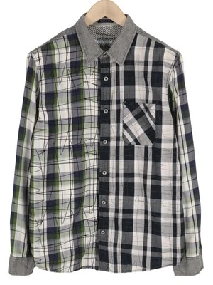 Desigual Hommes Chemise M Roulé Boutonné Italien Cou à Carreaux Standard - Photo 1/4