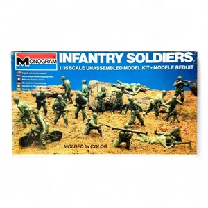 1982 Monogram US Infantry Soldiers (WWII) Molded In Color 1:35 Scale Kit #6304 - Bild 1 von 9