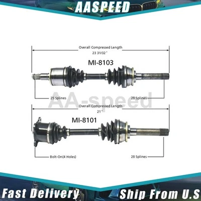 Conjunto de eje CV delantero conjunto de eje CV para 1993 1994 1992 Mitsubishi Mighty Max Foto 1 de 3