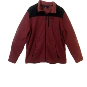 Under Armour Cold Gear-quilted-Fleece Jacket Men's XL Full Zip-Maroon Red - Picture 1 of 9