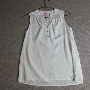 Lilly Pulitzer Damen Top XS Beige Einfarbig Tank Houston 100% Seide 53720 - Bild 1 von 7