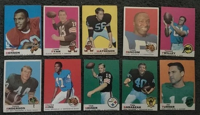 10 1969 Topps Football Cards, Turner, Ryan, Twilley,Anderson, Shiner, King & Mor - Image 1 of 4